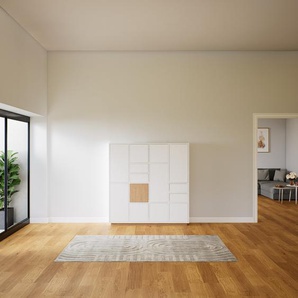 Aktenschrank Weiß - Büroschrank: Schubladen in Weiß & Türen in Weiß - Hochwertige Materialien - 156 x 162 x 34 cm, Modular
