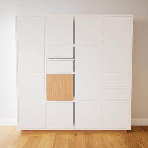 Aktenschrank Weiß - Büroschrank: Schubladen in Weiß & Türen in Weiß - Hochwertige Materialien - 156 x 162 x 34 cm, Modular