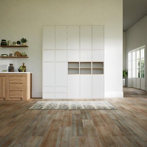 Aktenschrank Weiß - Büroschrank: Schubladen in Weiß & Türen in Weiß - Hochwertige Materialien - 195 x 233 x 34 cm, Modular