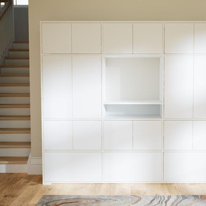 Aktenschrank Weiß - Büroschrank: Schubladen in Weiß & Türen in Weiß - Hochwertige Materialien - 226 x 196 x 47 cm, Modular
