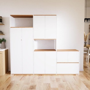 Aktenschrank Weiß - Büroschrank: Schubladen in Weiß & Türen in Weiß - Hochwertige Materialien - 226 x 196 x 47 cm, Modular