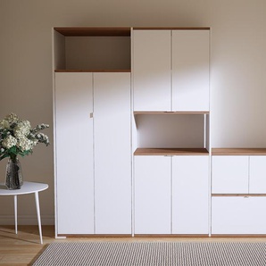 Aktenschrank Weiß - Büroschrank: Schubladen in Weiß & Türen in Weiß - Hochwertige Materialien - 226 x 196 x 47 cm, Modular