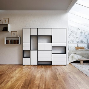 Aktenschrank Weiß - Büroschrank: Schubladen in Weiß & Türen in Weiß - Hochwertige Materialien - 228 x 196 x 34 cm, Modular