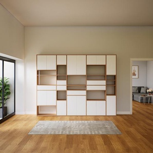 Aktenschrank Weiß - Büroschrank: Schubladen in Weiß & Türen in Weiß - Hochwertige Materialien - 303 x 233 x 34 cm, Modular