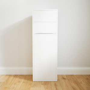 Aktenschrank Weiß - Büroschrank: Schubladen in Weiß & Türen in Weiß - Hochwertige Materialien - 41 x 118 x 34 cm, Modular