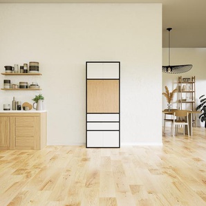 Aktenschrank Weiß - Büroschrank: Schubladen in Weiß & Türen in Weiß - Hochwertige Materialien - 77 x 195 x 34 cm, Modular