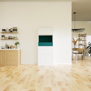 Aktenschrank Weiß - Büroschrank: Schubladen in Weiß & Türen in Weiß - Hochwertige Materialien - 77 x 195 x 47 cm, Modular