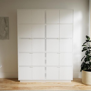 Aktenschrank Weiß - Flexibler Büroschrank: Türen in Weiß - Hochwertige Materialien - 151 x 200 x 34 cm, Modular