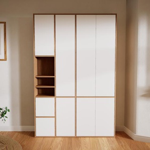 Aktenschrank Weiß - Flexibler Büroschrank: Türen in Weiß - Hochwertige Materialien - 154 x 233 x 34 cm, Modular