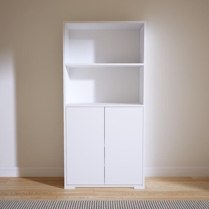 Aktenschrank Weiß - Flexibler Büroschrank: Türen in Weiß - Hochwertige Materialien - 77 x 158 x 34 cm, Modular