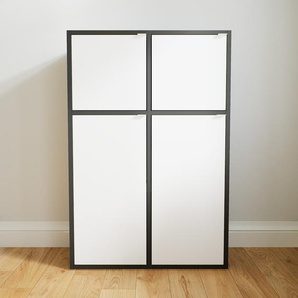 Aktenschrank Weiß - Flexibler Büroschrank: Türen in Weiß - Hochwertige Materialien - 79 x 118 x 34 cm, Modular