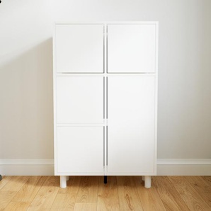 Aktenschrank Weiß - Flexibler Büroschrank: Türen in Weiß - Hochwertige Materialien - 79 x 129 x 34 cm, Modular