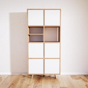 Aktenschrank Weiß - Flexibler Büroschrank: Türen in Weiß - Hochwertige Materialien - 79 x 168 x 34 cm, Modular