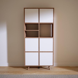 Aktenschrank Weiß - Flexibler Büroschrank: Türen in Weiß - Hochwertige Materialien - 79 x 168 x 34 cm, Modular