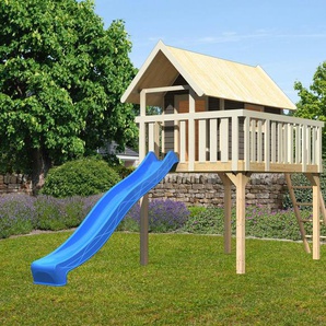 AKUBI Spielturm Fidel, BxTxH: 198x243x330 cm, mit Rutsche in blau