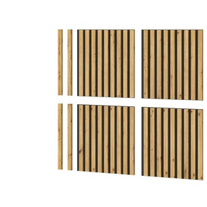 Akustikpaneel 4er Set - holzfarben - Materialmix - 40 cm - 40 cm - cm 2,0 | Möbel Kraft