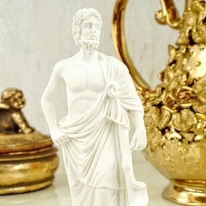 56102 Skulptur Figur Objekt Deko Balance Heart aus Keramik weiß Gold Höhe 18cm 