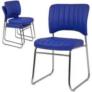 220201 Besucherstuhl Stuhl Stühle Konferenzstuhl Büromöbel stapelbar blau