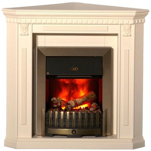 Elektrokamin ALBERO Georgia Elektrokaminöfen beige (cremeweiß) Elektrokamine Eckkamin mit Heizung, 10002000 W, 3D Flammeffekt, Fernbedienung