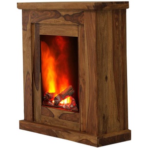 Elektrokamin ALBERO Mumbai Elektrokaminöfen braun (scheesham natur große maserung) Elektrokamine Heizung, 10002000 W, 3D Flammeffekt, Maserung, Fernbedienung