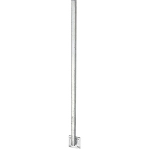 ALBERTS Zaunpfosten zum Anschrauben, Länge 1150 mm, Pfosten 30 x 30 mm grau (feuerverzinkt) Zaunpfosten