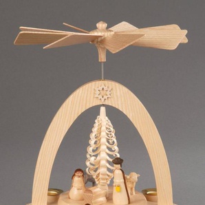 Albin Preissler Weihnachtspyramide Christi Geburt, Weihnachtsdeko, Höhe ca. 20 cm, Handwerkskunst aus dem Erzgebirge