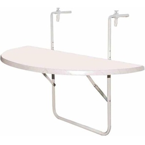 Alco - Balkonhängetisch 100x50 cm, weiß Gestell aus Stahl in weiß, Tischplatte aus top in weiß