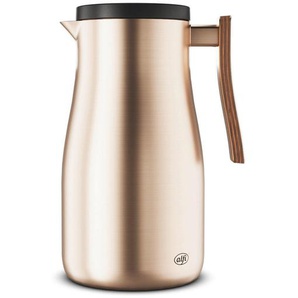 Alfi Isolierkanne Studio Allure, Champagner, Holz, Metall, 1 L, BPA-frei, doppelwandig, lebensmittelecht, Vakuum, abnehmbarer Deckel,
