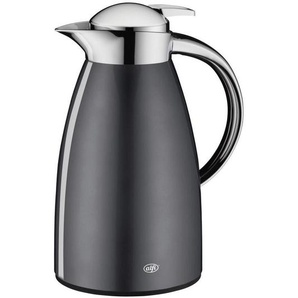 Alfi Isolierkanne Signo, Schiefer, Metall, 1,0 L, Made in Germany, Ausgießer, lebensmittelecht, Vakuum, Glaskolben, abnehmbarer Deckel,