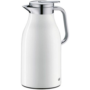 Alfi Isolierkanne Skyline, Weiß, Metall, 1,5 L, doppelwandig, Ausgießer, lebensmittelecht, Vakuum, Glaskolben, abnehmbarer Deckel, Schraubverschluss,
