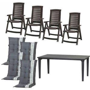 Allibert Garten-Essgruppe Aruba / Futura, (Set, 9-tlg), bestehend aus 4 Sesseln und 1 Tisch