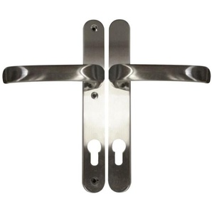 Alpertec - Schmalrahmengarnitur Oval Drücker/Drücker Edelstahl silber Türbeschläge