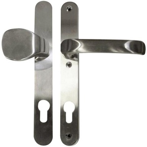 Alpertec - Schmalrahmengarnitur Oval Drücker/Knopf Edelstahl silber Beschläge