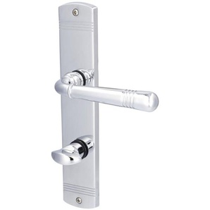 Alpertec - WC-Langschildgarnitur Sale Messing silber abgerundet Beschläge