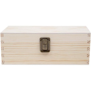 Alsino Holzbox mit Deckel Holzkiste Aufbewahrungsbox Deko Holz-Kiste Naturholz Unbehandelt