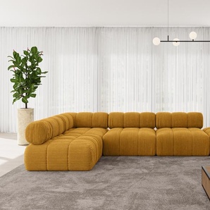 ALTDECOR Modulares Sofa Ecksofa in L-Form - Favio-L2 - 380x190x70 cm Senfgelb universal, links/rechts Corner modular Sofa Eckcouch Couch Wohnlandschaft Cauchsofa Polstersofa FAVL2-L-006