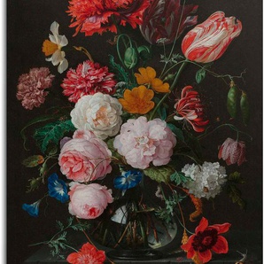 Alu-Dibond-Druck PLATINUM Stillleben mit Blumenvase Bilder Gr. B/H/T: 100 cm x 140 cm x 1,8 cm, rot Metallbilder
