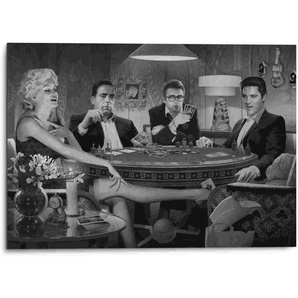Alu-Dibond-Druck REINDERS Monroe, Bogart, Dean, Elvis Bilder Gr. B/H/T: 70 cm x 50 cm x 2 cm, schwarz (schwarz, weiß) Metallbilder