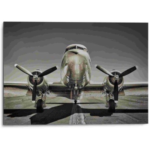 Alu-Dibond-Druck REINDERS Vintage Propeller Flugzeug Bilder Gr. B/H/T: 70 cm x 50 cm x 2 cm, schwarz Metallbilder