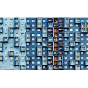 Aluminiumbild, Blau, Metall, Kunststoff, rechteckig, 118x70 cm, Bilder, Metallbilder