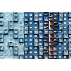 Aluminiumbild, Blau, Metall, Kunststoff, rechteckig, 148x98 cm, Bilder, Metallbilder