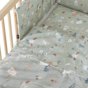 Alvi Bettset  Baby Forest ¦ grün ¦ Bezug: 100% Baumwolle, Füllung: 100% Polyester ¦ Maße (cm): B: 100