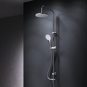 Duschsystem ohne Armatur Regendusche Duschset ohne Thermostat mit Kopfbrause Handbrause Umsteller eckig Duschsäule für Badezimmer, Chrom - Am.pm