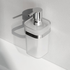 AM.PM Func Seifenspender Wandmontage Flüssigseifenspender nachfüllbar Dispenser für Seife oder Duschgel mit Bohren Edelstahl Glas, Chrom