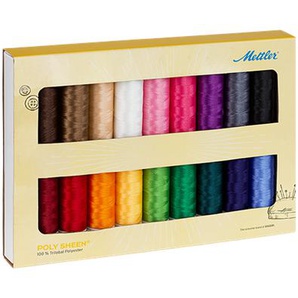 AmannMettler Embroidery thread set in basic colors of 18 rl
