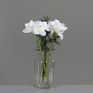 Amaryllis, Grün, Weiß, Kunststoff, 60 cm, Dekoration, Kunstblumen