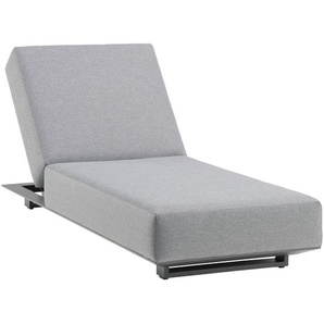 Amatio Gartenliege, Anthrazit, Grau, Metall, Textil, Füllung: Schaumstoff, 200x31x75 cm, Rückenlehne verstellbar, regenabweisend, Gartenmöbel,