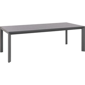 Amatio Gartentisch, Anthrazit, Grau, Metall, Kunststoff, rechteckig, würfelförmig, eckig, 100x75x220 cm, wetterbeständig, Gartenmöbel, Gartentische,