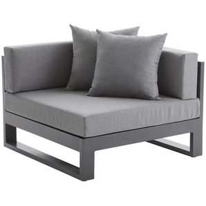 Amatio Loungeeckteil, Anthrazit, Metall, Textil, Füllung: Schaumstoff, 90x60x90 cm, Bsci, erweiterbar, Loungemöbel