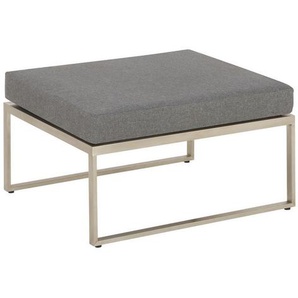 Amatio Loungehocker , Edelstahl, Dunkelgrau , Metall, Textil , Füllung: Schaumstoff , rechteckig , 76x43x66 cm , Loungemöbel, Lounge-Hocker